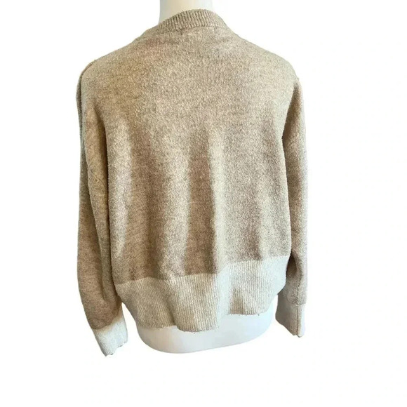 H&M colorbloc knit  sweater tan size small - Picture 5 of 6